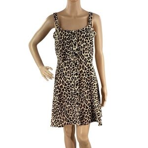 Hayden Los Angeles Leopard Print Button Front Mini Dress M